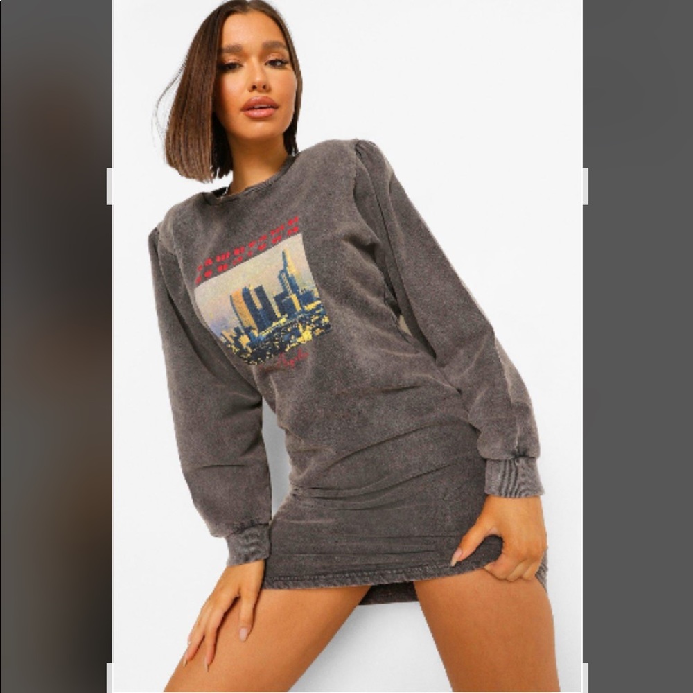 Grey Sweatshirt Dress